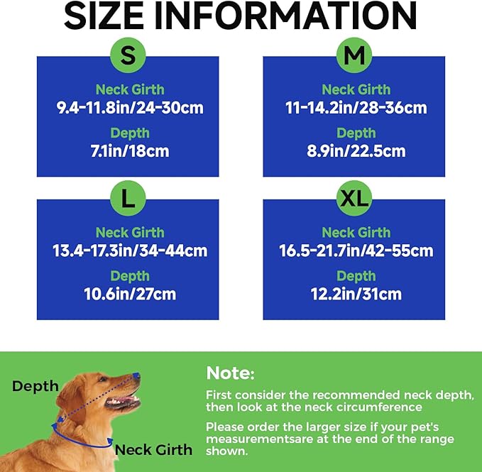 Dog Cone Collar S, Soft Cones for Large Medium Small Dogs,Adjustable Dog Cone Alternative to Stop Licking, Comfy Elizabethan Collar for After Surgery Wound Healing & Hot Spots Blue
