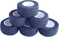 6 Pack 1" x 5 Yards Self Adhesive Bandage Wrap Breathable Cohesive Vet Wrap for Pets, Elastic Self-Adherent Tape for Sports, Wrist, Ankle (Black)