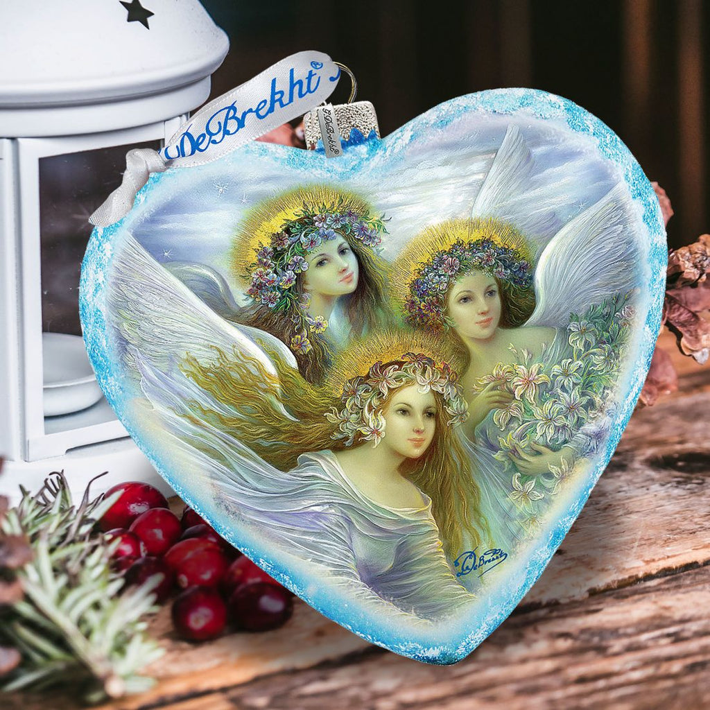 Three Angels Glass Ornament Limited Edition by Strelkina at G. DeBrekht - Nativity Holiday Decor - 738-083-ST