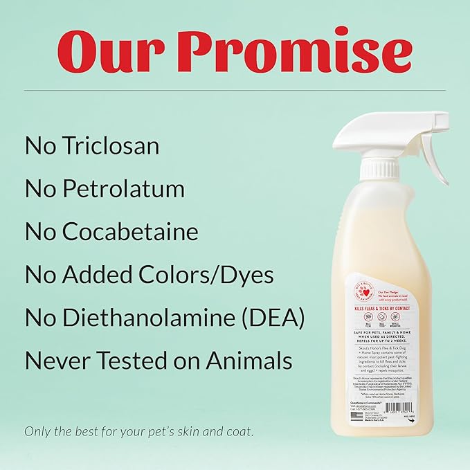 Skout's Honor Flea and Tick Dog & Home Spray - Natural Peppermint & Cedarwood Formula, Helps to Protect from Fleas, Ticks, and Mosquitos, 28 oz