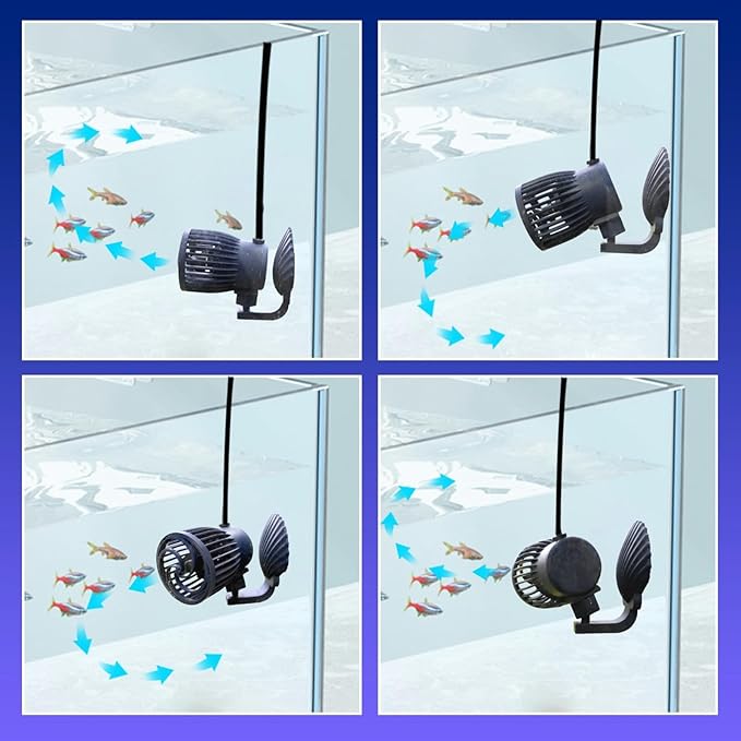 CONQUERALL 520-2600GPH 15W Wave Maker 24V DC Multi Angle Direction Sine Wave Technology Large Flow Suit for Fish Tank Aquarium Freshwater and Saltwater