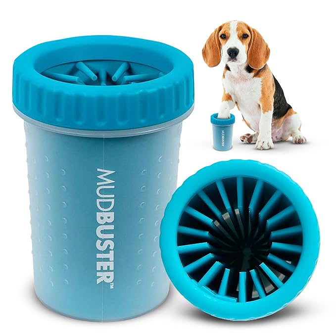 Dexas MudBuster Portable Dog Paw Cleaner, Medium, Blue - Premium Quality Pet Supplies and Accessories