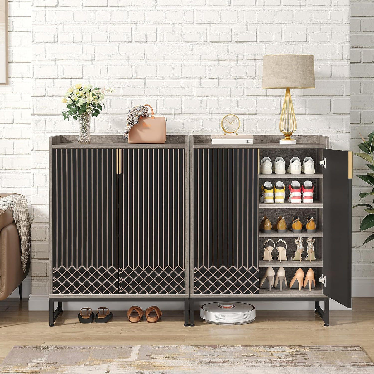 5 Tiers Shoe Storage Organizer With Doors