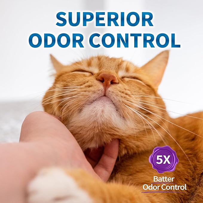 Made4Pets Cat Litter Crystals, Non Clumping Cat Litter Odor Control Kitty Litter Non Clumping No scooping Low Dust, Low Tracking, Lightweight, Dehydrates Waste, Lavender – 8.6 lbs (2 x 4.3 lb Packs)
