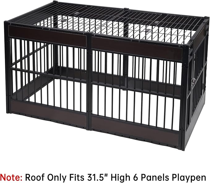 Heavy Duty Dog Fence Roof for 31.5" High Exercise Pens, Easy Assembly, Compatible (Roof Only)