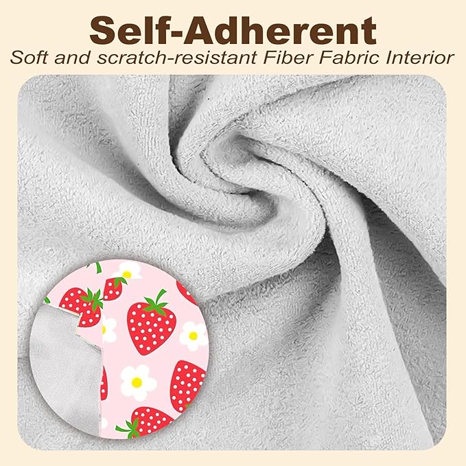 2 Pack Cat Grooming Wrap, L(Within 15lbs) Cat Restraint Wrap for Nail Clipping, Ear Cleaning, and Teeth Brushing, Self-Adherent, Anti-Bite, Anti-Scratch, Pink Strawberry