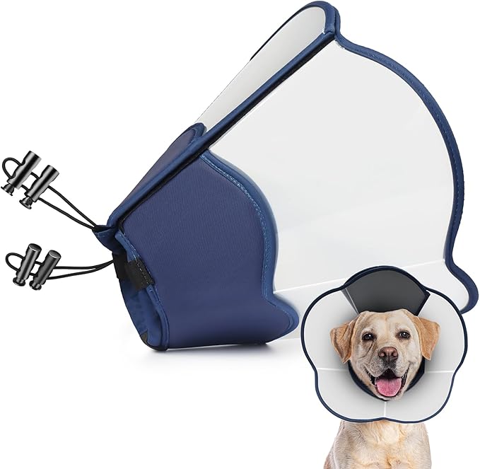 Hard & Heavy Plastic Dog Cone Collar Alternative for Lab Golden GSD (Small&Medium Sized) After Surgery, Large Adjustable Recovery Cone Anti-Lick, Elizabethan Protective Cone of Shame for Healing