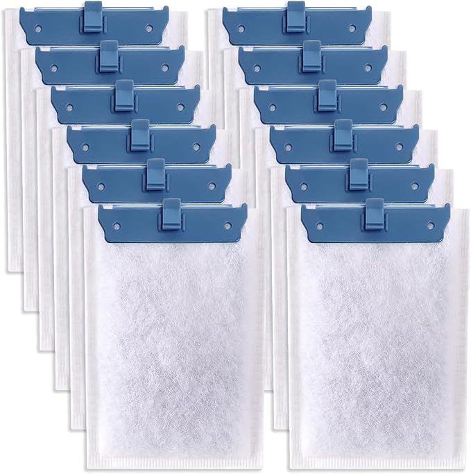 12 Pack Filter Cartridge Compatible with Whisper Bio-Bag Filters 10i/IQ10/PF10, Medium Replacement Filter Cartridges for Aquariums Compatible with ReptoFilte 20 gallons (90 GPH)
