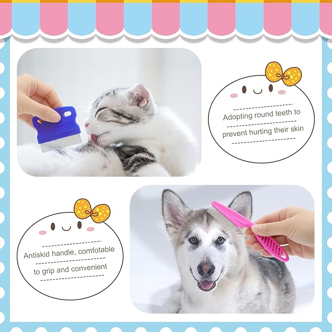 Rabbit Grooming Kit, Rabbit Brush for Shedding with Bunny Nail Clipper, Rabbit Nail Trimmers with Pet Combs for Hamster Guinea Pig Ferret by KALAMANDA(6 Pack)