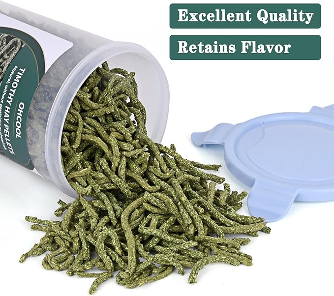 Timothy Hay Pellets 28oz (4 * 7 oz) - 100% Timothy Premium Nutrition Pellet for Tortoise, Rabbits 28 oz