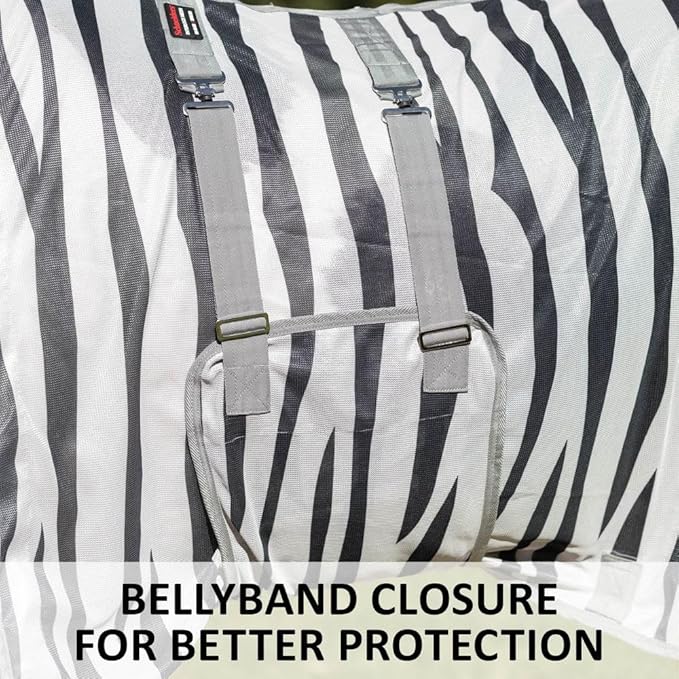 Schneiders Soft Interlock Mesh II Zebra Horse Fly Sheets | Striking Zebra Pattern for Fly Deterrence & Superior UV Protection