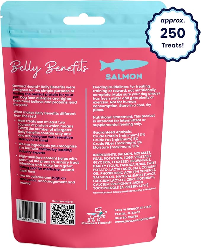 Training Treats for Dogs - Soft Salmon - Low Calorie Dog Training Treats for Sensitive Stomachs with Single Source Premium Protein, Corn Free, & Soy Free Formula - 10 oz