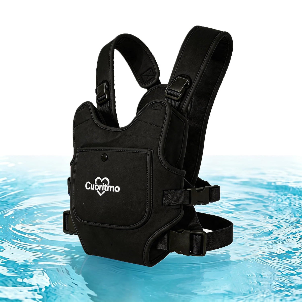 Neoprene Baby Carrier for Newborn to Toddler, Waterproof Front Carry Holder with Adjustable Straps, Lightweight for Beach, Pool & Summer, Light Bule