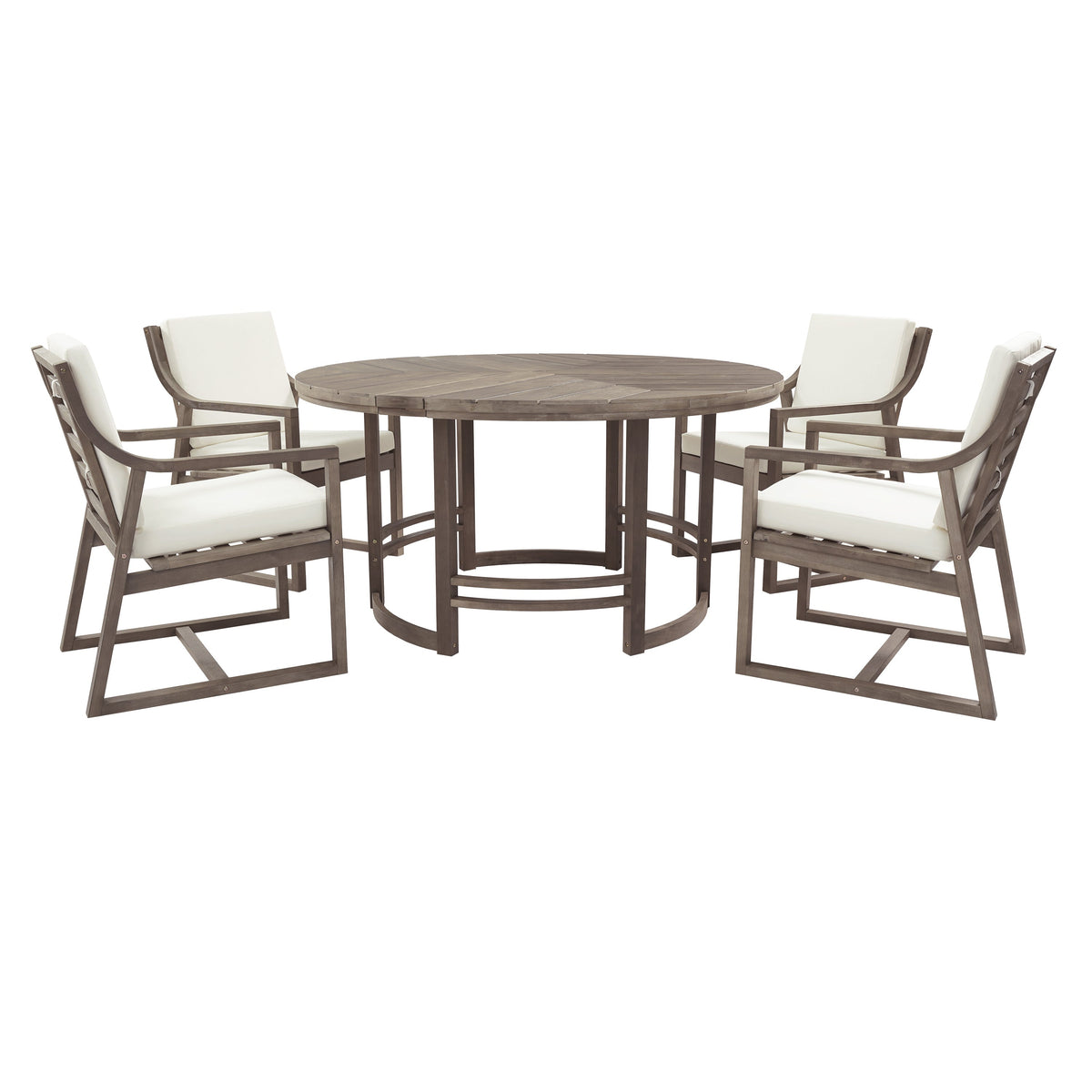 Outdoor Dining Set 5-Piece Patio Table and Chairs with Umbrella Hole