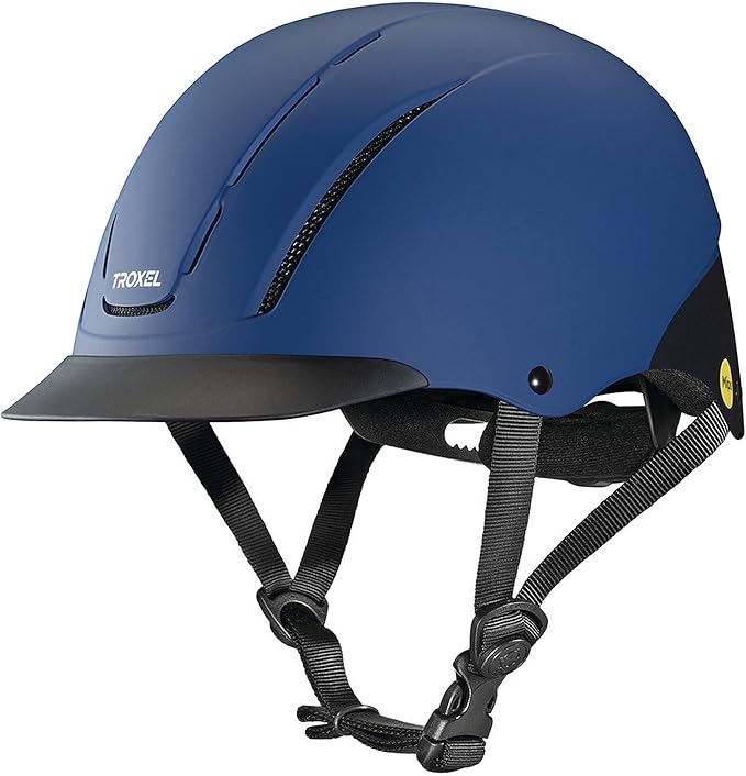 Troxel Spirit MIPS Technology Full Coverage Horse Riding Helmet, Horseback Riding Gear for Equestrians, Medium (7-7-3/8), Navy Duratec