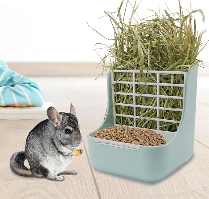 Litewoo Rabbit Hay Feeder Food Bowl Feeding Rack for Small Animal Guinea Pig Chinchilla Bunny Cage Accessories