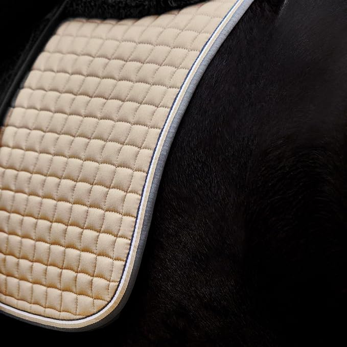 HORZE Adepto Quilted Quick-Dry Dressage Saddle Pad for Horses with Two-Tone Trim