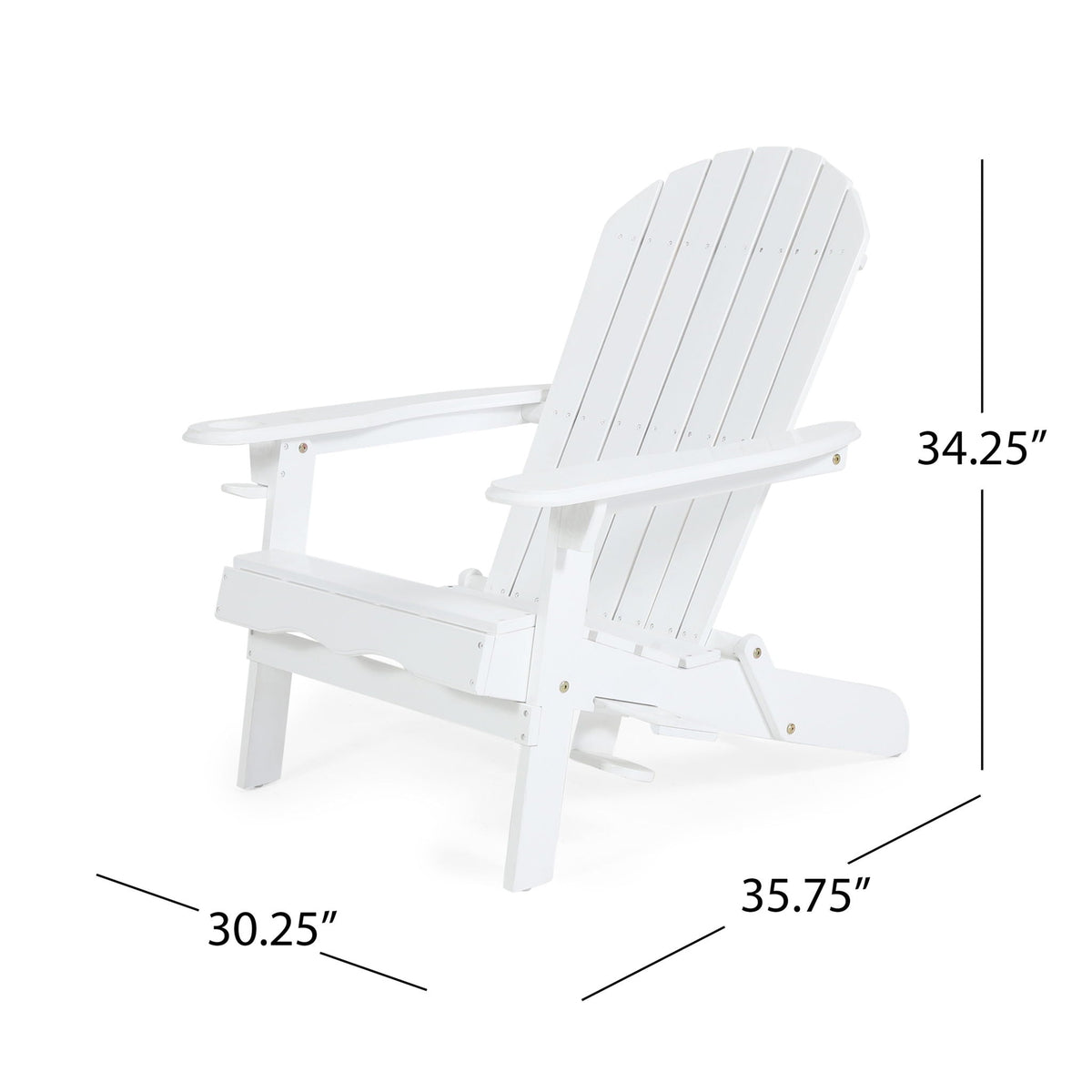 Zenithia Outdoor Foldable Adirondack Chair With 2 Cup Holders