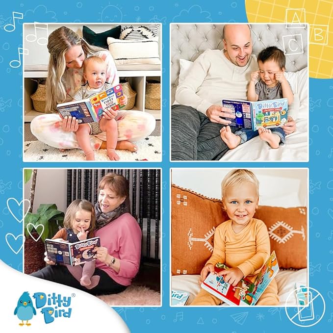 Ditty Bird Animal Sounds Book for Toddlers – Interactive Book Featuring Cuckoo, Blue Tit, Herring Gull, Tawny Owl & Dove Sounds | Musical Board Book for Ages 1-3 | Perfect Educational Gift for Toddler