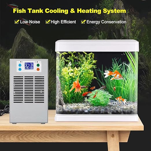 Electric Water Heater Chiller, AC 100‑240V 20L Aquarium Chiller ABS Housing Digital Display Intelligent Temperature Control 70W with Pump for Fish (US Plug Pump US Plug 110V)