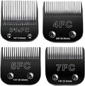 4PCS Dog Grooming Replacement Blades Compatible with Andis/Oster A5/Wahl KM-10 Series Dog Clippers,Detachable Clipper Replacement Blade,Black (4PCS Black-#3FC+4FC+5FC+7FC)