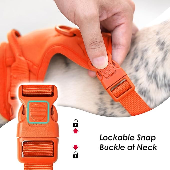 No Pull Dog Harness, Puppy Vest with Front Clip for Small Medium Large Sized Dog(Orange,XS)