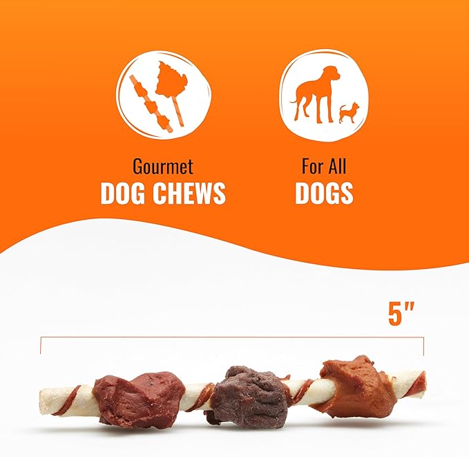 Good'n'Fun Triple Flavored Rawhide Kabobs for Dogs, 24 oz, 36 Count, 2 Pack