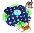 Interactive Cat Toys Auto Moving Feather Concealed in Mat,Motion Activated Cat Toys with Mouse Squeaky, Cat Exercise Toys for Bored Cats
