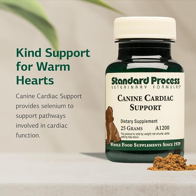 Standard Process Inc. Canine Cardiac Support - Dog Heart Health Supplement - Nutritional Formula to Support Cardiac Function - Pet Health Supplement with Selenium - 25 g