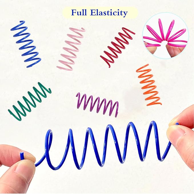 48PCS 12Colors Cat Spring Toys for Indoor Cats, Interactive Coil Springs for Self Play, Durable Heavy Plastic Cat Spiral Spring, Hunting, Biting, Swatting Creative Kitten Toy
