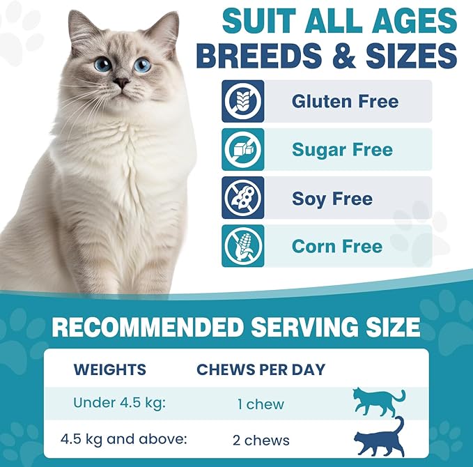 Chewable Flea Treatment for Cats Flea and Tick Prevention for Cats Chewables Fleas Chewables for Cat of All Breeds and Ages 300 Chewable Tablets