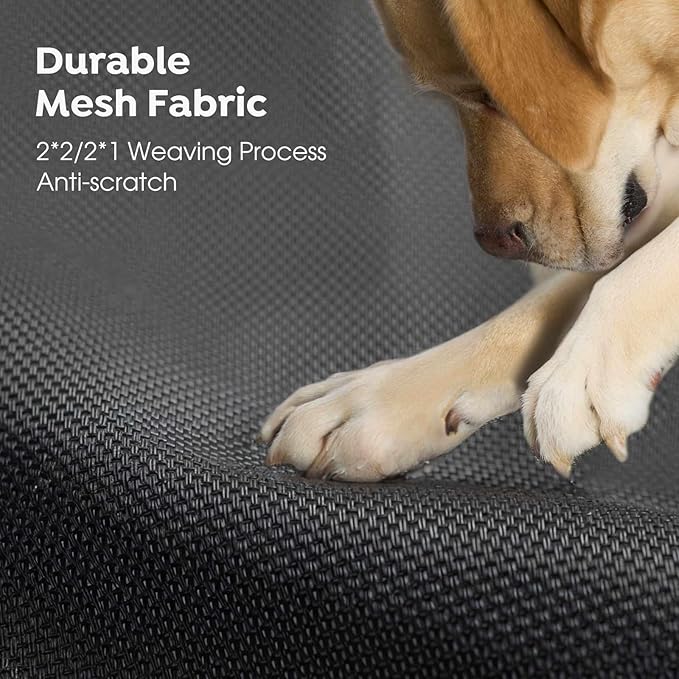 Veehoo Outdoor Elevated Dog Bed, Raised Dog Cot for Small Medium Dogs, Cooling Washable Waterproof Pet Hammock Beds with Slope Headrest, Breathable Mesh and Sturdy Frame, M, Black, CWC2204