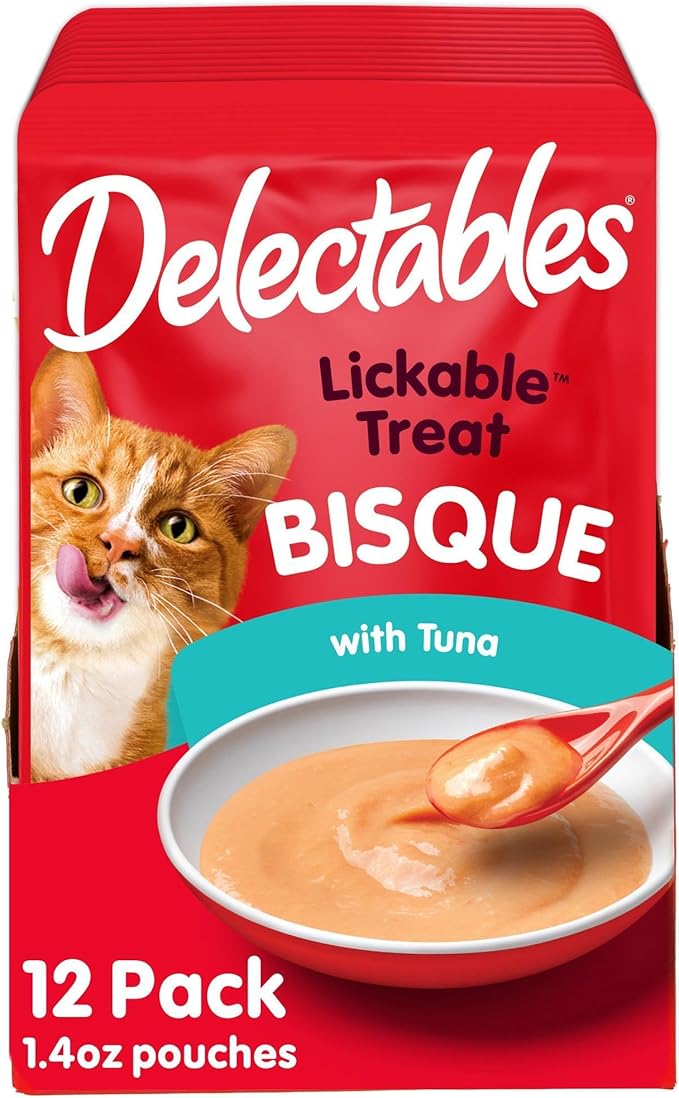 Hartz Delectables Bisque Lickable Wet Cat Treats-12 Pack-Tuna - 3270011057