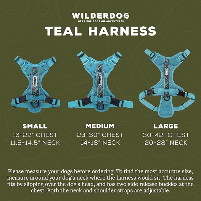Wilderdog Lightweight Dog Harness with Reflective Straps - Small - Pacific Blue