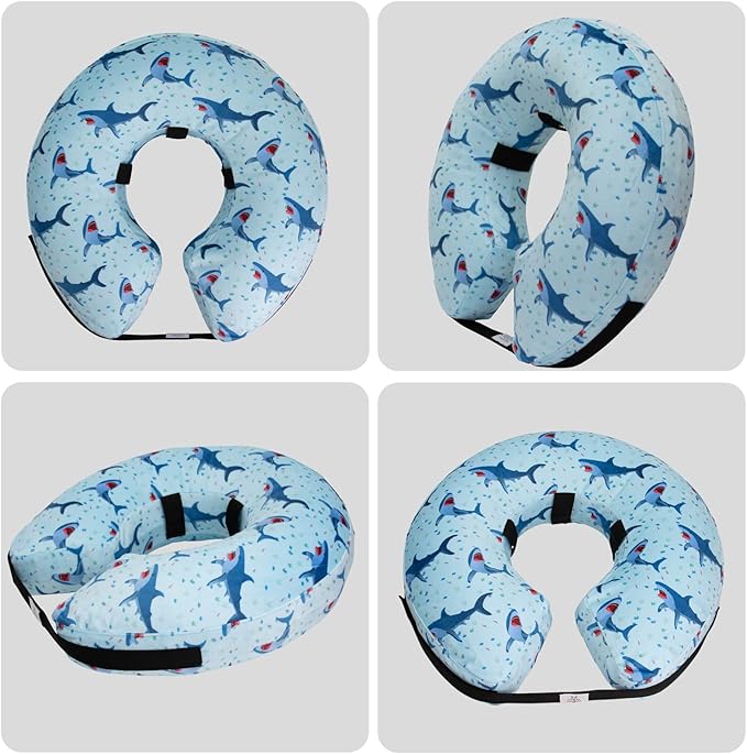 CuteBone Inflatable Dog Neck Donut with Removable Soft Fleece Covers for Small/Medium/Large Dogs and Cats After Surgery GWB05XL