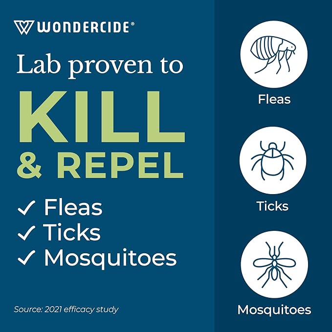 Wondercide - Flea, Tick & Mosquito Spray for Pets and Home with Natural Essential Oils - Killer, Control, Prevention, Treatment - Lemongrass 16 oz