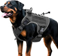 Heavy-Duty Tactical Dog Harness for Large Dogs, No Pull Adjustable Reflective Pet Vest with Molle System, K9 Military-Grade Control for Service Training, Outdoor & 10+ Breeds, Gray, XX-Large