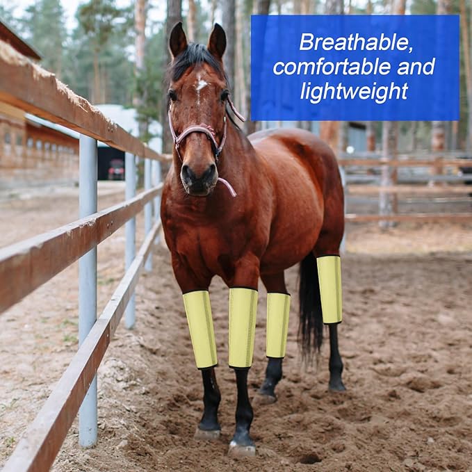 8 Pcs Mesh Fly Boots for Horse Breathable Mesh Horse Boots Protective Horse Leg Wraps Horse Leggings for Preventing Flies and Mosquitoes Bites (Light Pink, Dark Pink)
