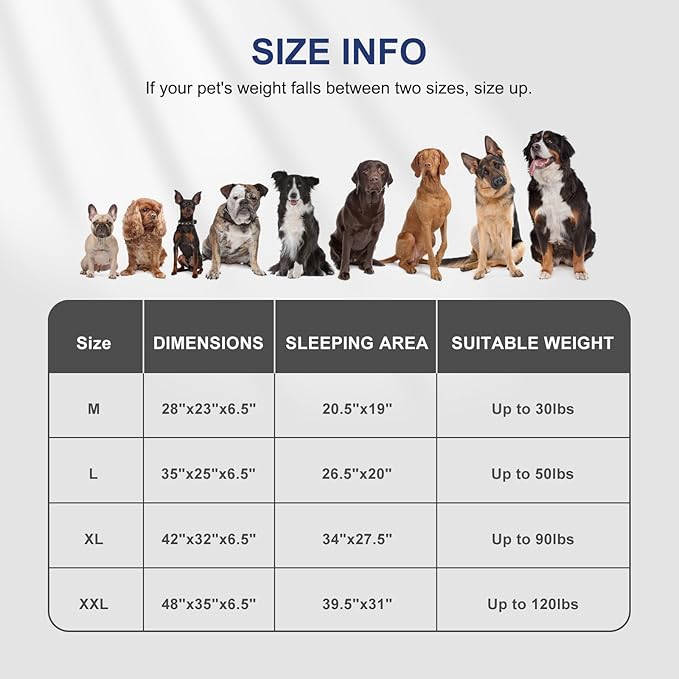 FURTIME Orthopedic Dog Bed for Medium Dogs - Washable Dog Sofa Beds Medium, Supportive Foam Pet Couch Bed with Removable Washable Cover, Waterproof Lining and Nonskid Bottom, Light Grey