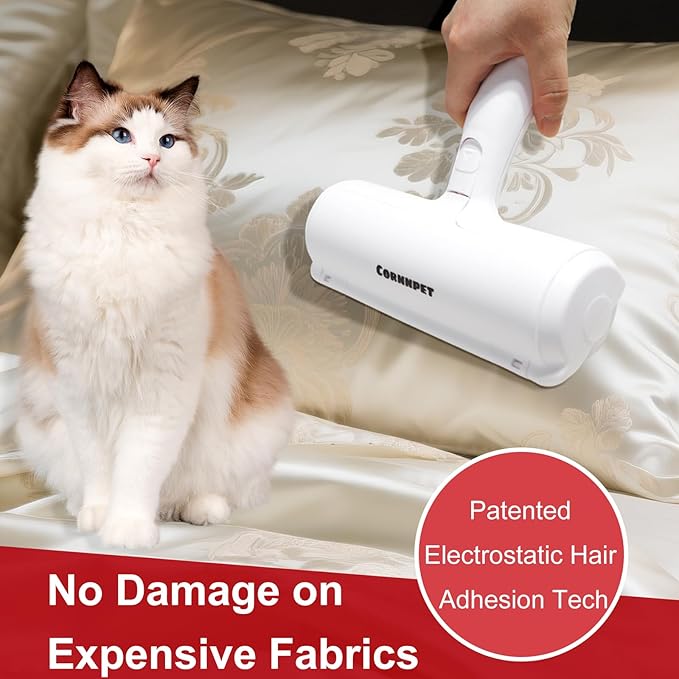Pet Hair Removal Tool – Reusable Lint Roller for Dogs & Cats – Self-Cleaning Fur Remover Brush - Portable, Multi-Surface Fur Removal Tool - Reusable Double Sided Travel Brush
