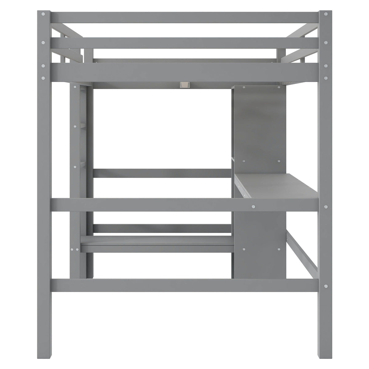 Loft Bed With Built In Desk And Multifunction Shelves