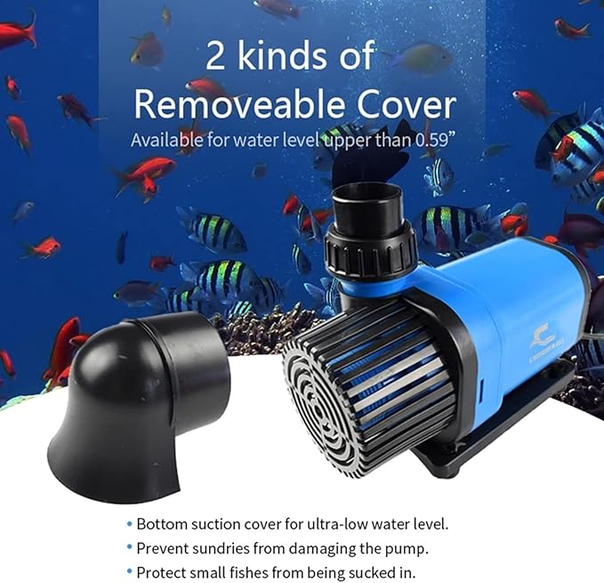CONQUERALL 3960GPH 90W 22.5ft DC Adjustable Flow Submersible Return Pump Durable 3 Year CHS-15000 Water Pump for Freshwater, Fish Tanks, Aquaculture,KOI Pond, Aquaculture Fish Farm