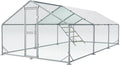 Large Metal Chicken Coop, 10x20x6.5FT Chicken Runs for Yard with Cover