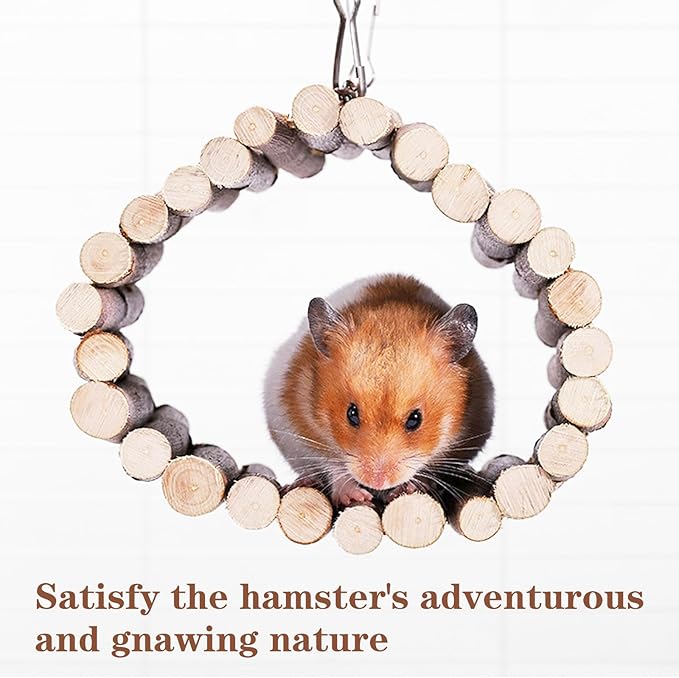 Natural Wooden Hamster Tunnels & Hideouts – Chew-Safe Birch Trunk Tubes for Dwarf Hamsters, Gerbils, Mice – Cage Accessories, Exercise Toy, Forest-Themed Small Pet Habitat