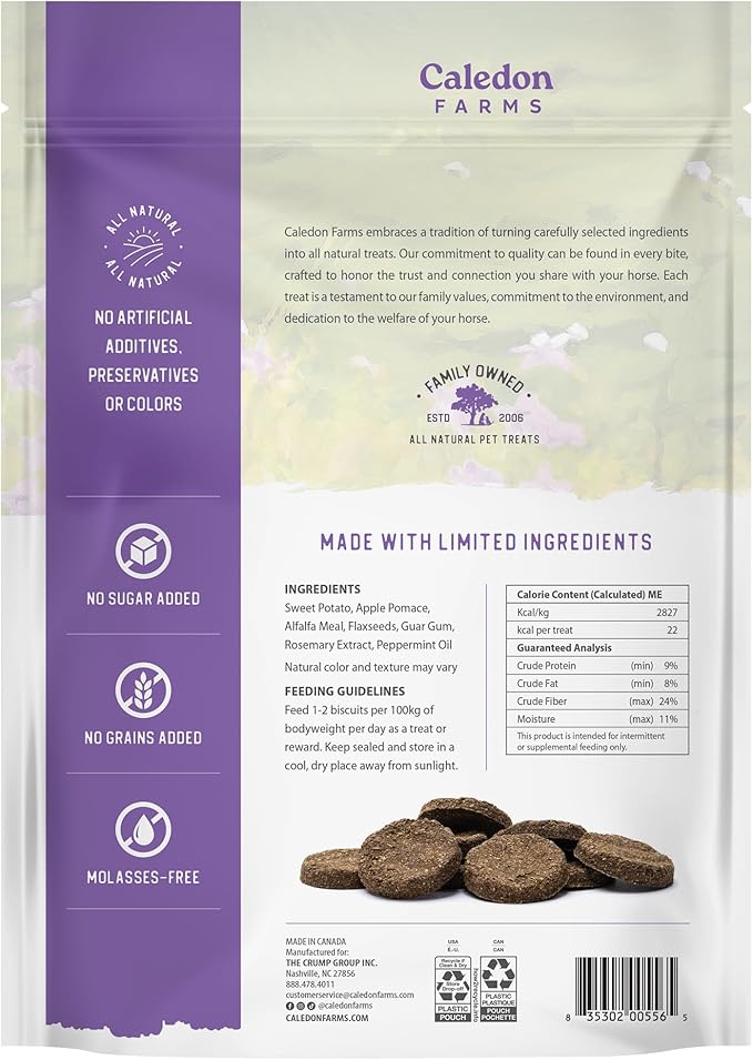 Caledon Farms Harvest Biscuits - Apple & Alfalfa Recipe 32 oz, Horse Treats