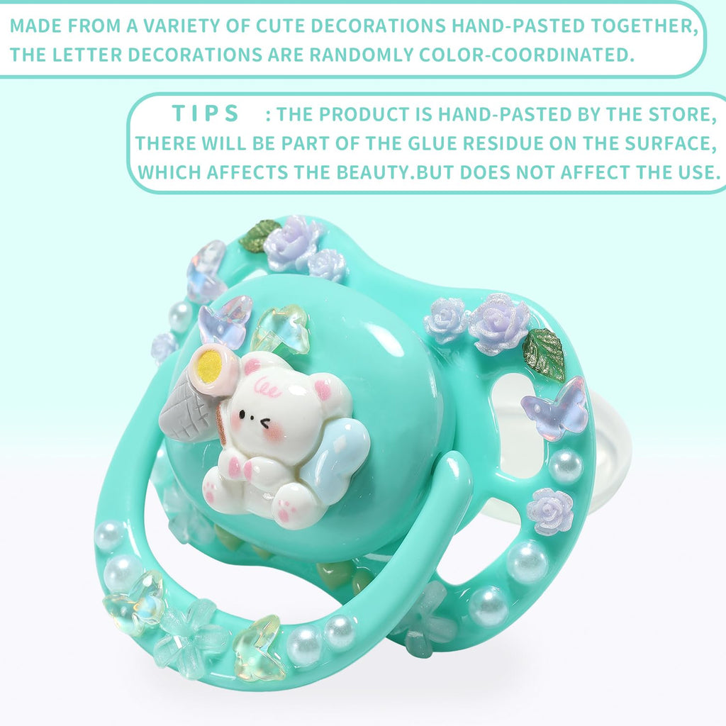 CutiePlusU Large Size Pacifier DIY Handmade Big Shield- White