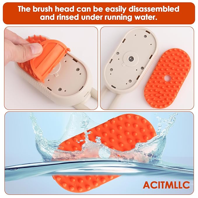 4 in 1 Cat Steam Brush for Shedding, Cleaning, Massage & Smooth, USB Rechargeable Pet Spray Hair Removal Comb, for Indoor Long/Short Haired Cats & Dogs (White)