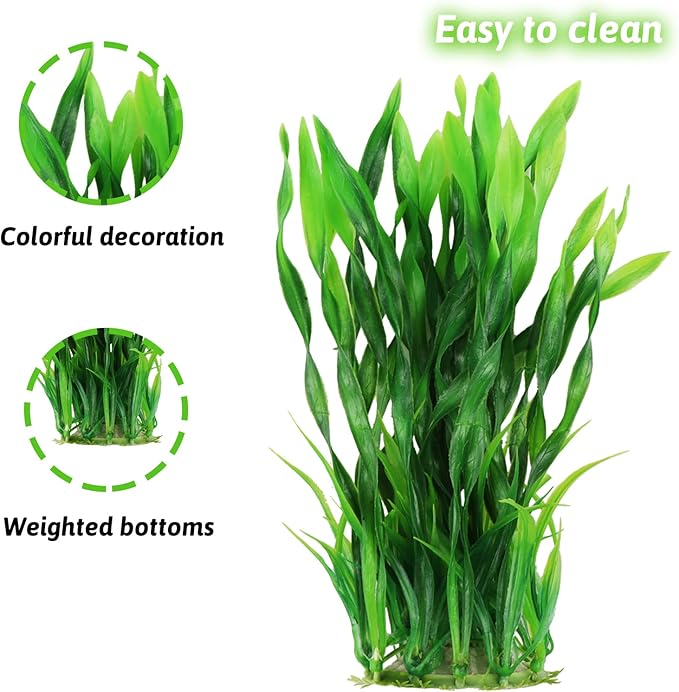 Aquarium Plants, 20pcs Fish Tank Decor Green Plants Artificial Aquarium Decorations for Household and Office Aquarium Simulation, Small to Large