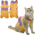 Cat Recovery Suit,Kitten Onesie After Surgery,E-Collar Alternative for Abdominal Wound and Skin Diseases,Soft Breathable Bodysuit After Spay（Orange-XL）