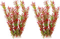 DSkoiph 2 pcs Aquarium Decor Plastic Plants Extra Large 21 Inches Artificial Fish Tank Plants Tall Fish Tank Decorations Artificial Green Water Plants (Wine)
